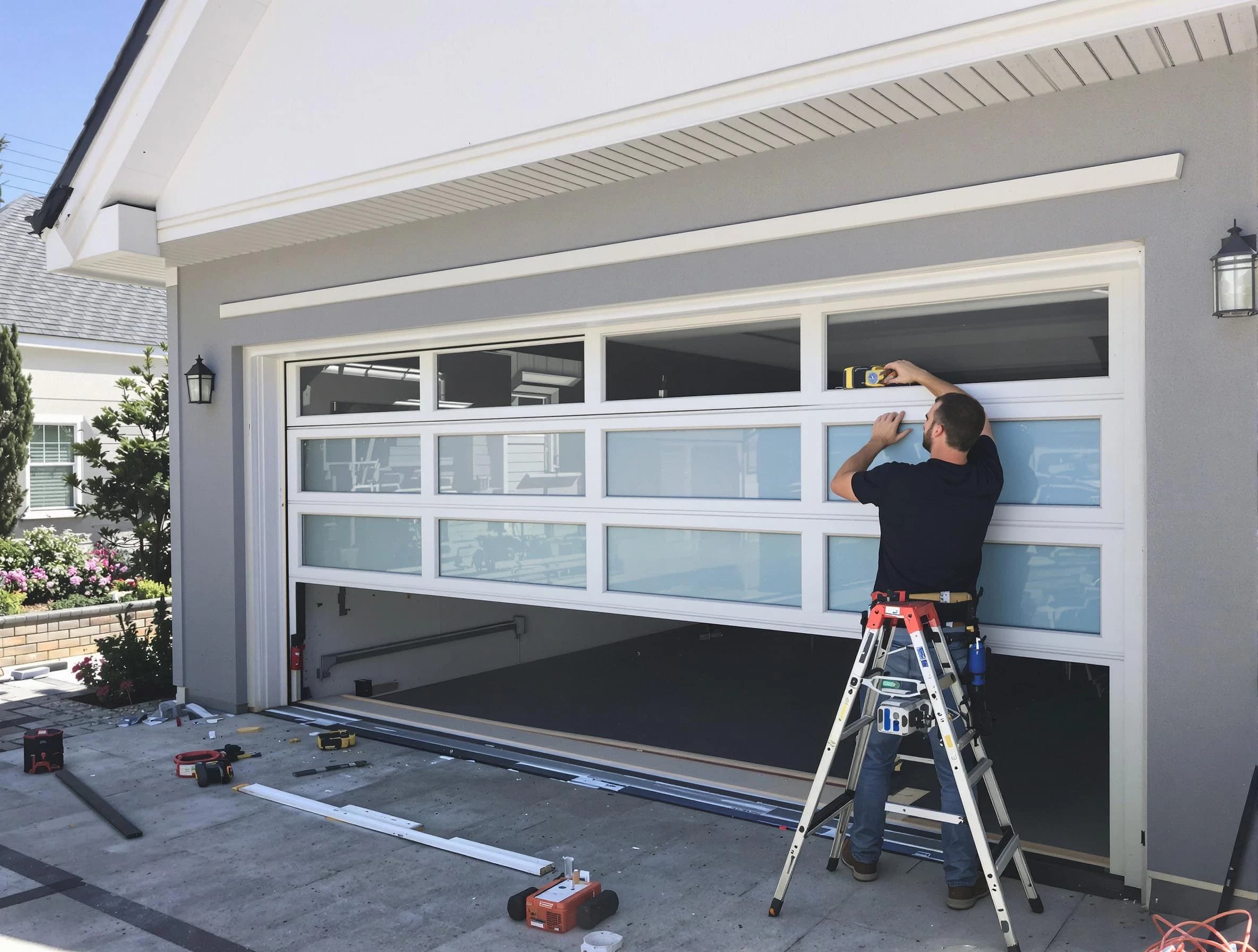 Coolidge Garage Door Repair team performing garage door replacement in Coolidge